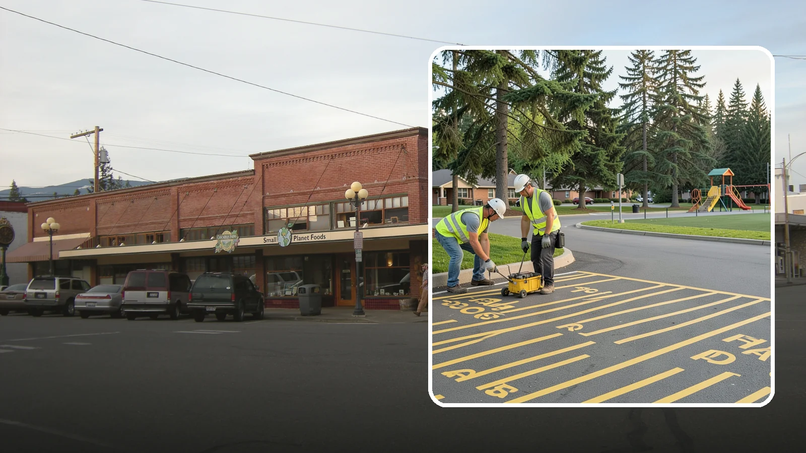 Parking Stall Numbering in Sedro-Woolley, Skagit County, WA - Layout and marking of numbered and designated parking stalls, including ADA-compliant accessible spaces.