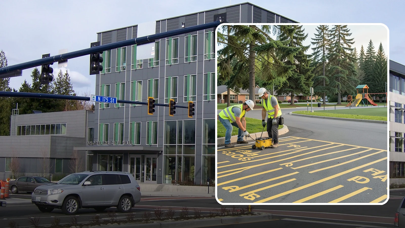 Parking Stall Numbering in Shoreline, King County, WA - Layout and marking of numbered and designated parking stalls, including ADA-compliant accessible spaces.