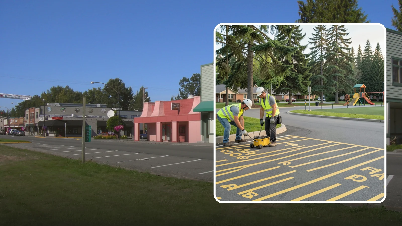 Parking Stall Numbering in Snoqualmie, King County, WA - Layout and marking of numbered and designated parking stalls, including ADA-compliant accessible spaces.