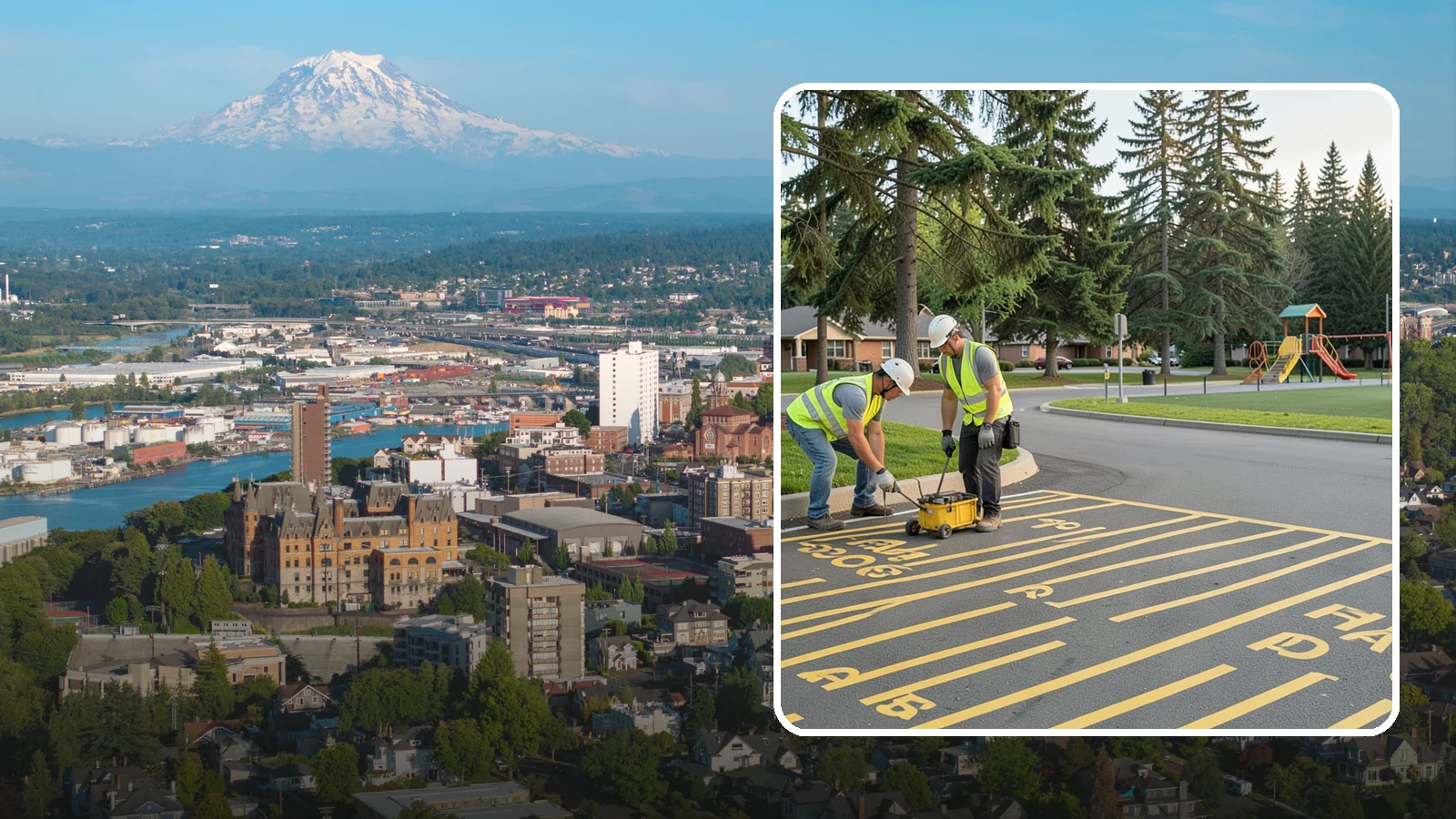 Parking Stall Numbering in Tacoma, Pierce County, WA - Layout and marking of numbered and designated parking stalls, including ADA-compliant accessible spaces.
