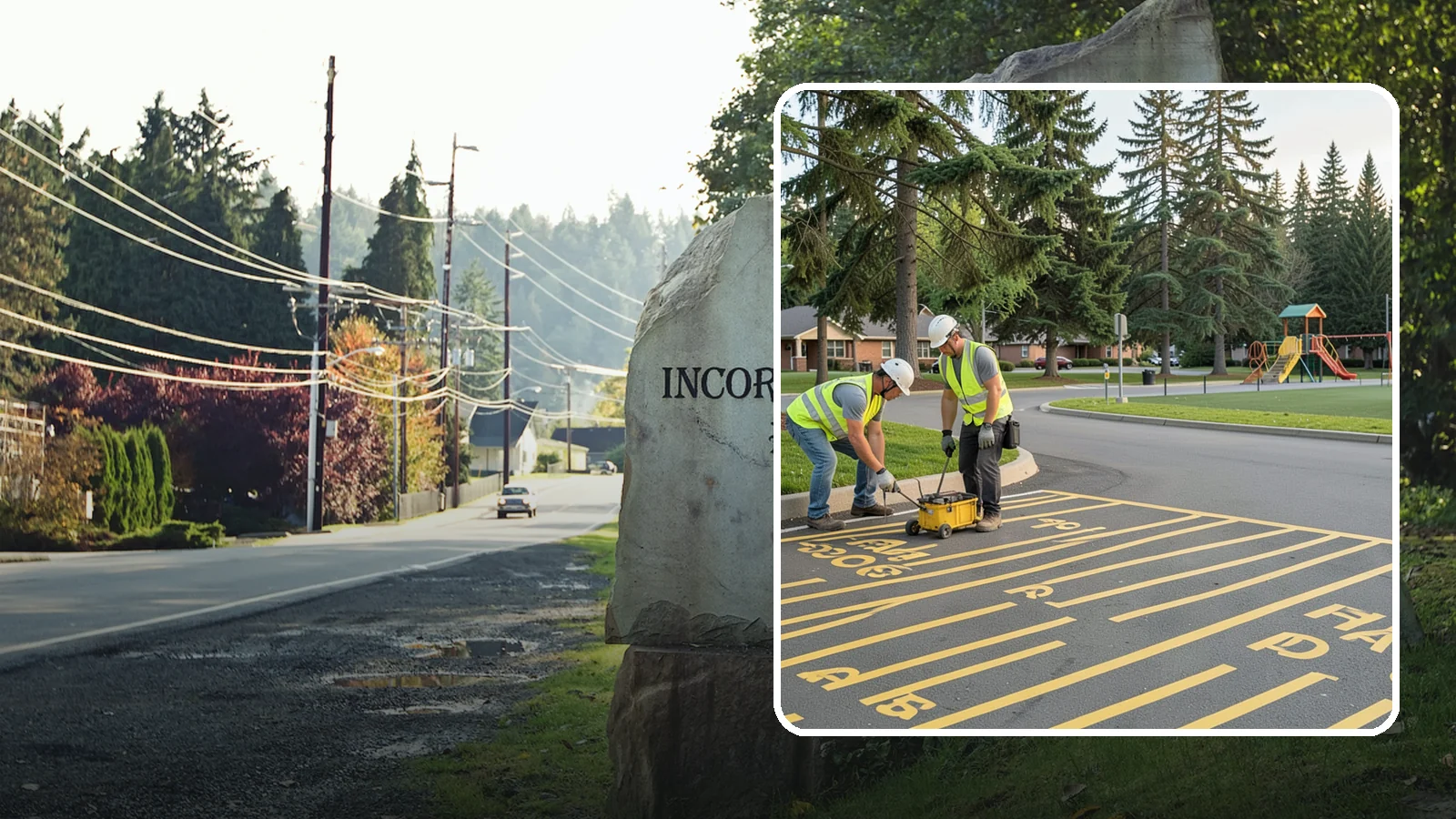 Parking Stall Numbering in Wilkeson, Pierce County, WA - Layout and marking of numbered and designated parking stalls, including ADA-compliant accessible spaces.