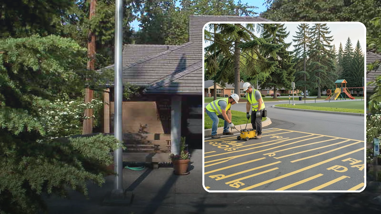 Parking Stall Numbering in Yarrow Point, King County, WA - Layout and marking of numbered and designated parking stalls, including ADA-compliant accessible spaces.