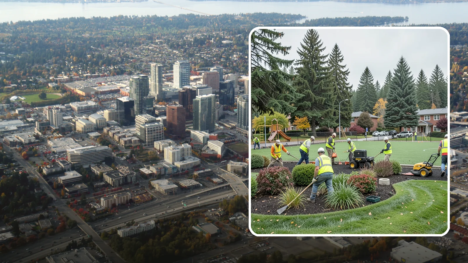 Parks Department Grounds Maintenance in Bellevue, King County, WA - Contract grounds maintenance supporting Western Washington parks departments across neighborhood parks and regional greenspaces.