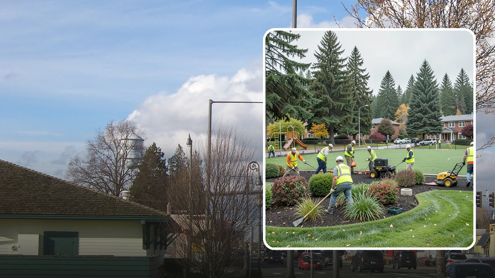 Parks Department Grounds Maintenance in Marysville, Snohomish County, WA - Contract grounds maintenance supporting Western Washington parks departments across neighborhood parks and regional greenspaces.