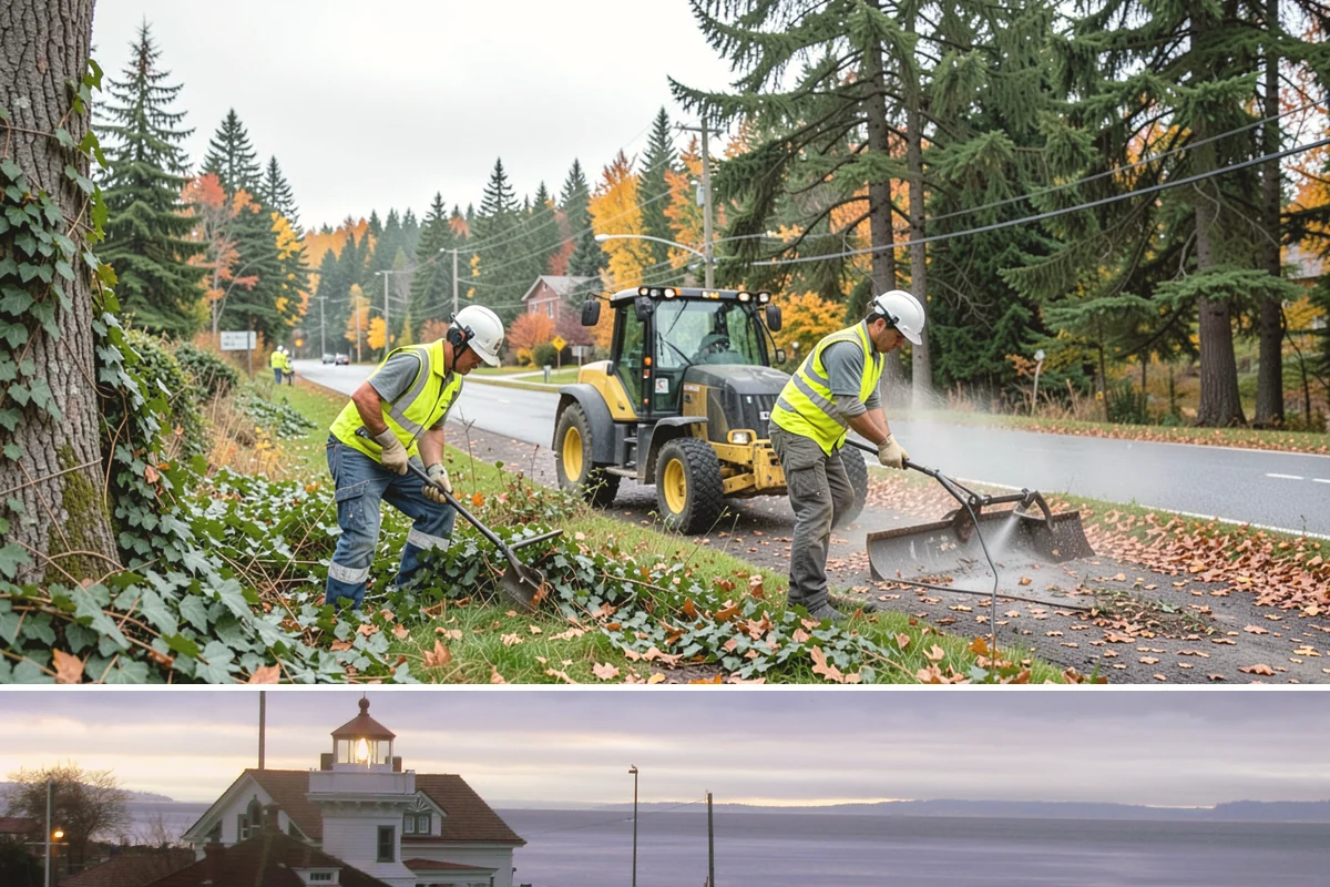 Parks Department Grounds Maintenance in Mukilteo, Snohomish County, WA - Peak demand spans Memorial Day through Labor Day when park usage and mowing frequency are highest.