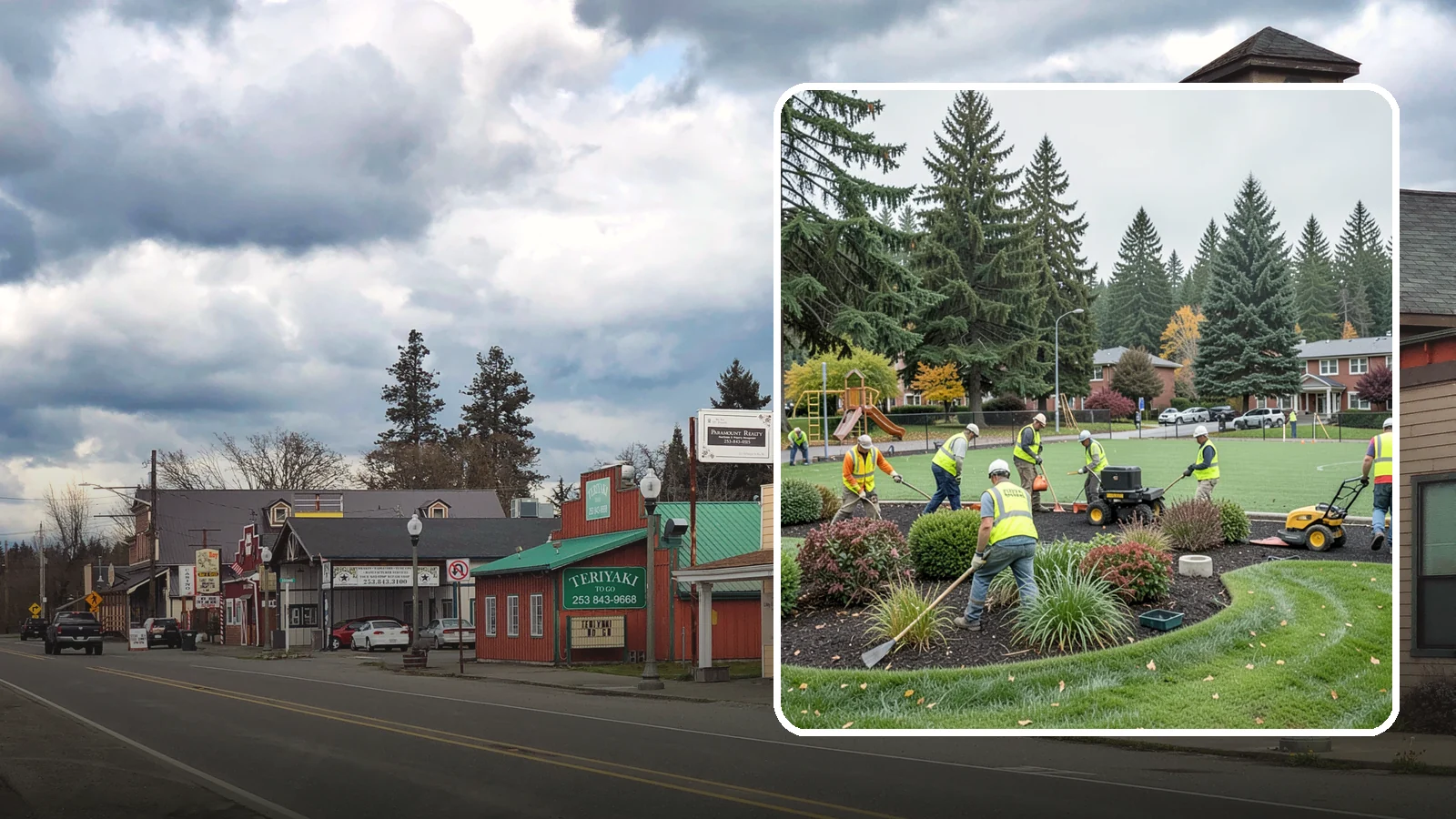 Parks Department Grounds Maintenance in Roy, Pierce County, WA - Contract grounds maintenance supporting Western Washington parks departments across neighborhood parks and regional greenspaces.