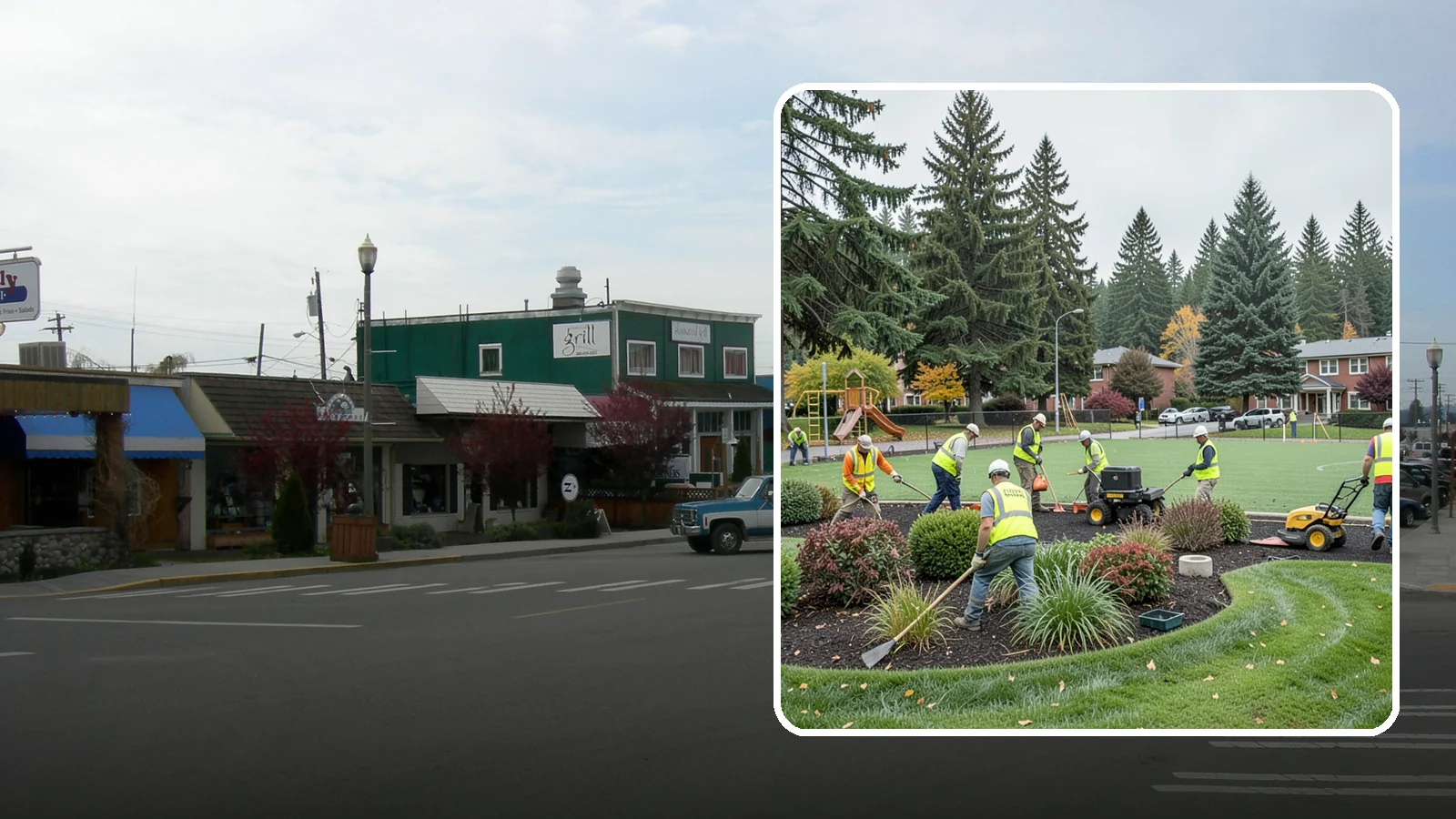 Parks Department Grounds Maintenance in Stanwood, Snohomish County, WA - Contract grounds maintenance supporting Western Washington parks departments across neighborhood parks and regional greenspaces.