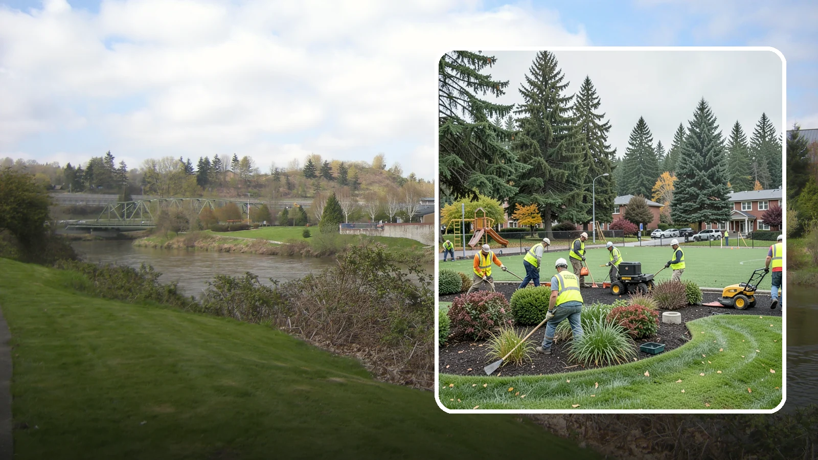 Parks Department Grounds Maintenance in Tukwila, King County, WA - Contract grounds maintenance supporting Western Washington parks departments across neighborhood parks and regional greenspaces.
