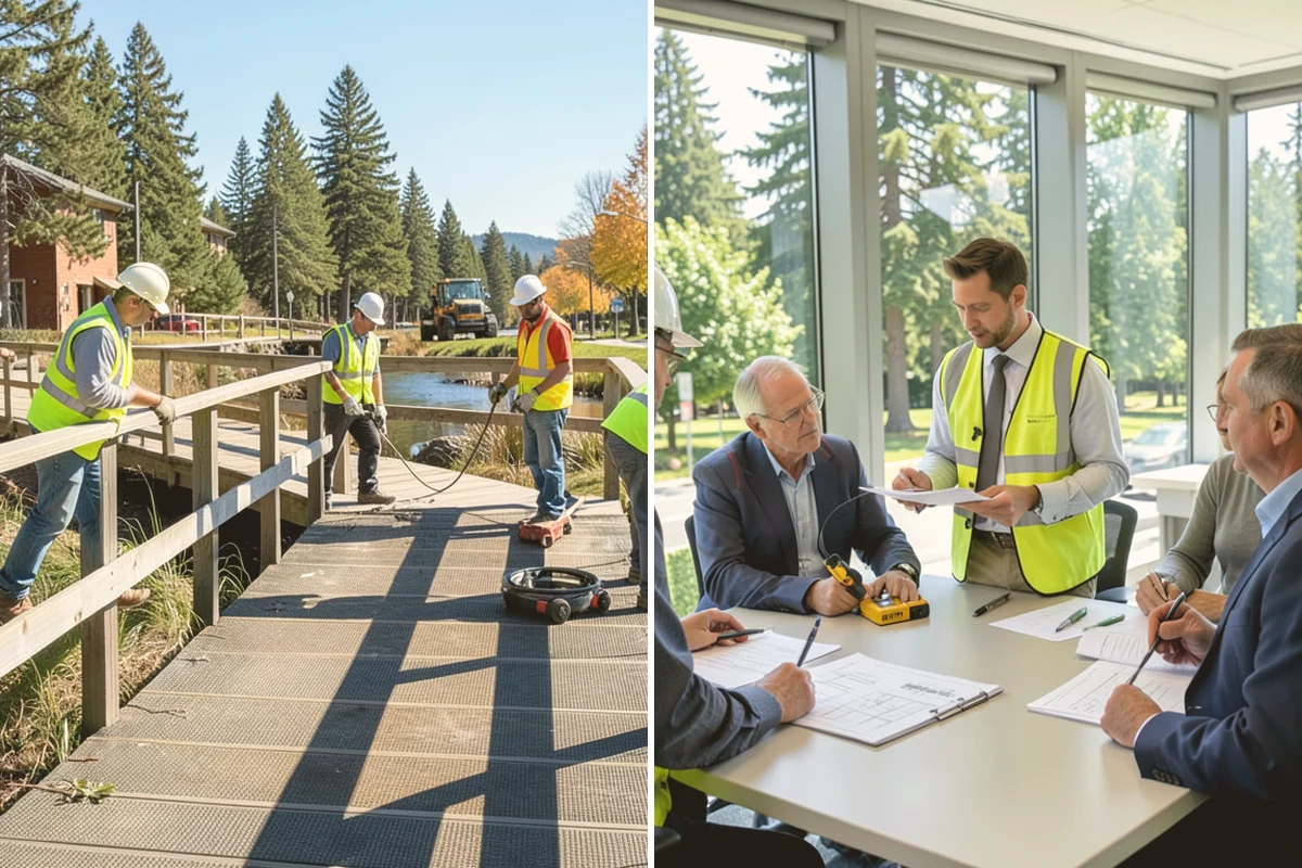 Path Lighting in Bellevue, King County, WA - Assess route lighting levels, spacing, and fixture condition