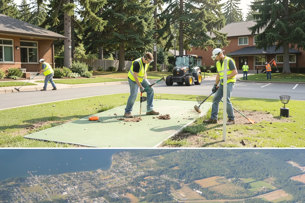 Path Lighting in Coupeville, Island County, WA - New installs favor dry summer conditions, while maintenance and repairs continue through the darker fall and winter.