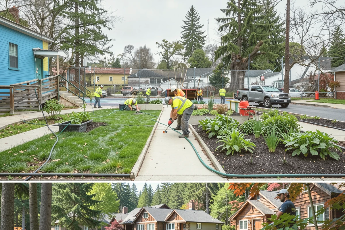 Path Lighting in Edgewood, Pierce County, WA - New installs favor dry summer conditions, while maintenance and repairs continue through the darker fall and winter.