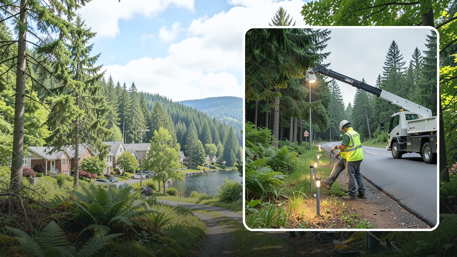 Path Lighting in Lake Forest Park, King County, WA - Installation and maintenance of walkway and trail lighting to keep public paths safe after dark.
