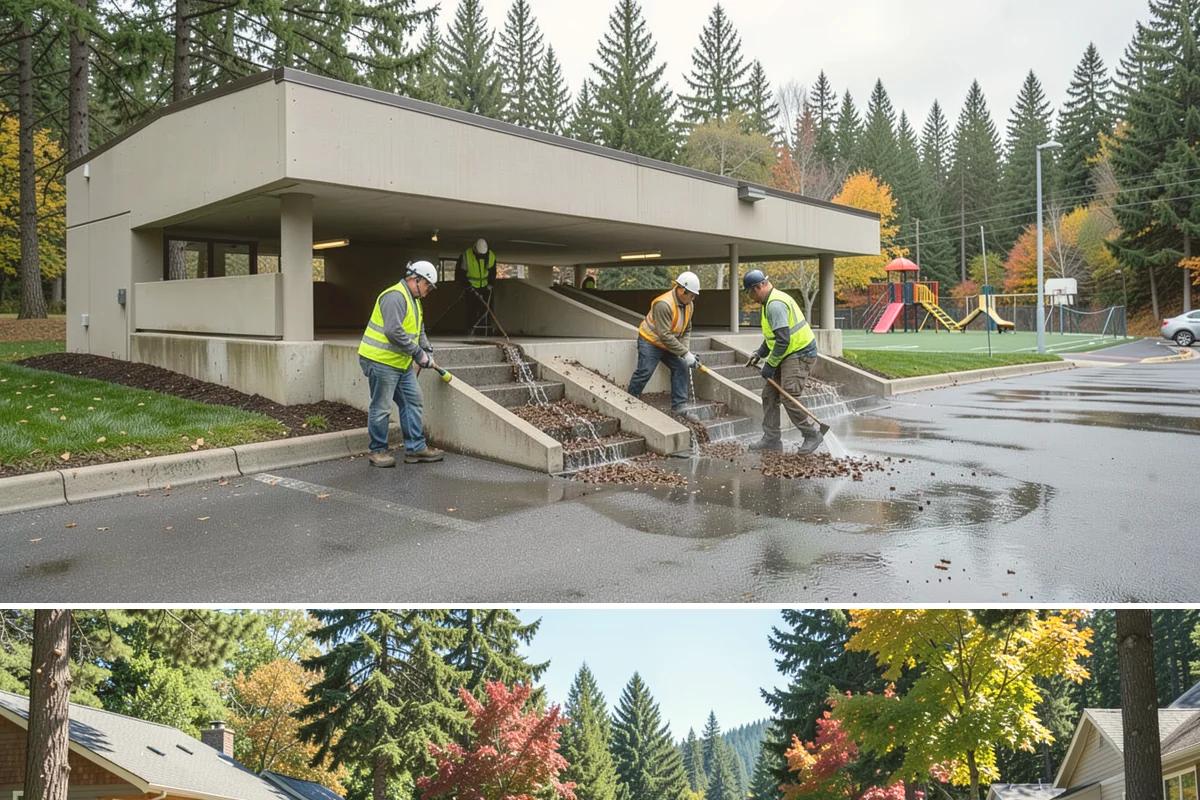 Path Lighting in Orting, Pierce County, WA - New installs favor dry summer conditions, while maintenance and repairs continue through the darker fall and winter.