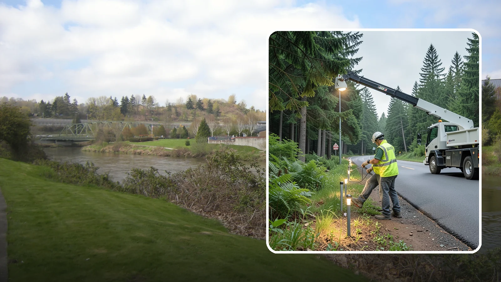 Path Lighting in Tukwila, King County, WA - Installation and maintenance of walkway and trail lighting to keep public paths safe after dark.
