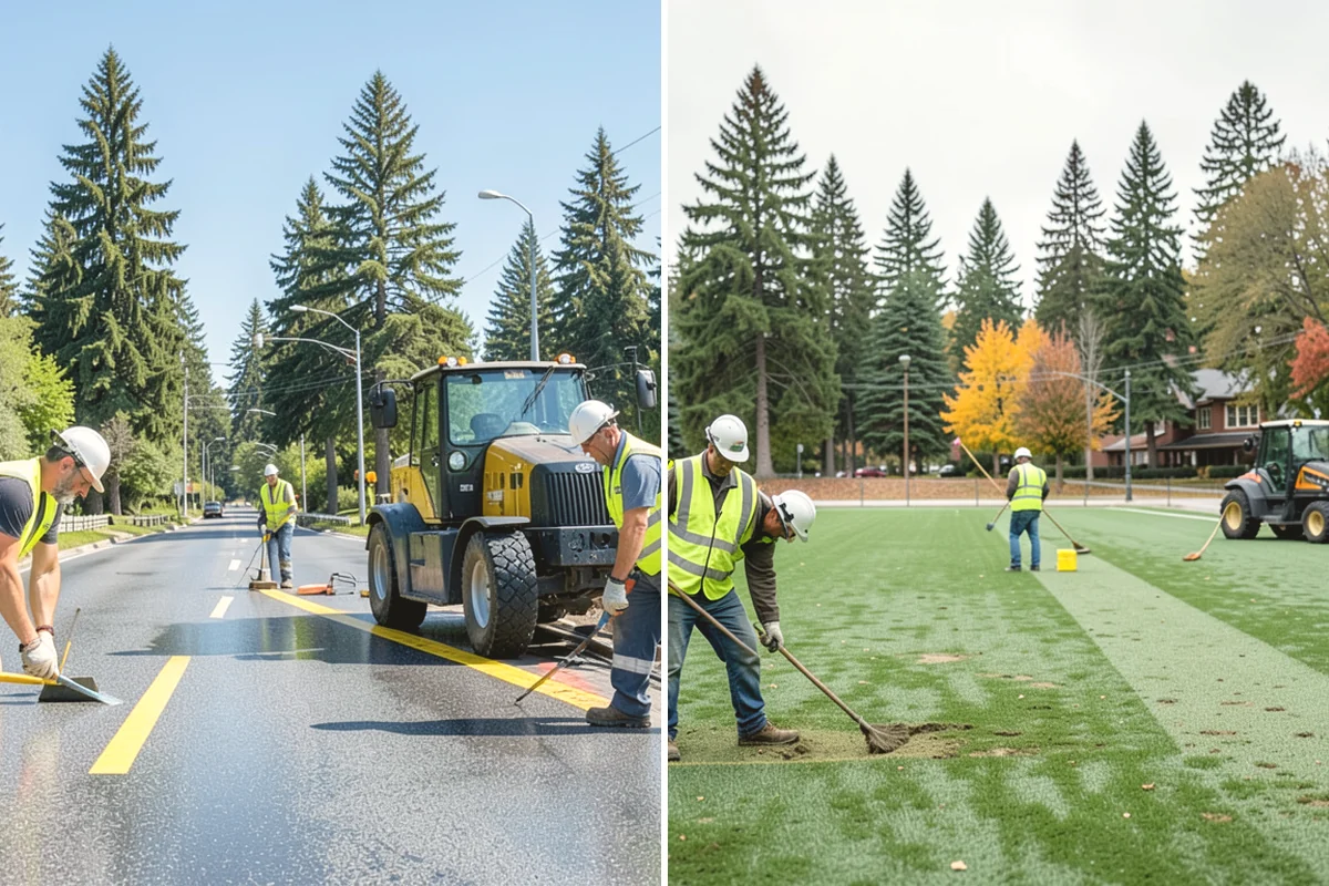 Pavement Legend Marking in Anacortes, Skagit County, WA - Confirm legend types, placement, and material with staff