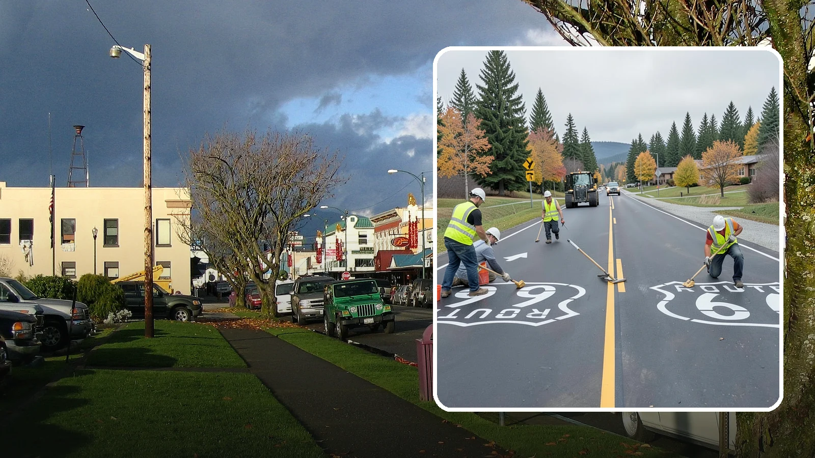 Pavement Legend Marking in Arlington, Snohomish County, WA - Layout and application of pavement legends, arrows, and symbols to guide traffic and reinforce roadway regulations.