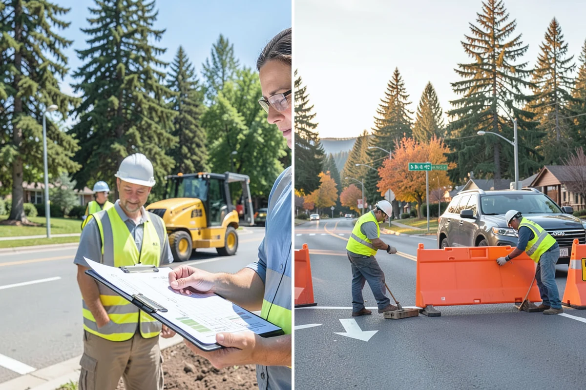 Pavement Legend Marking in Beaux Arts Village, King County, WA - Confirm legend types, placement, and material with staff