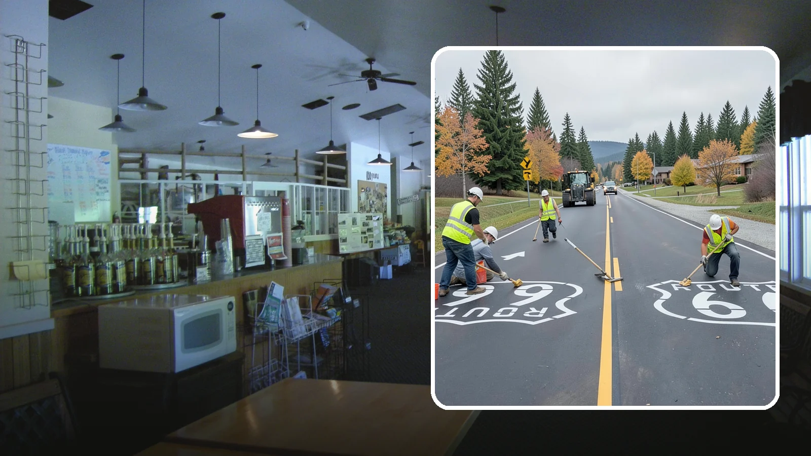 Pavement Legend Marking in Black Diamond, King County, WA - Layout and application of pavement legends, arrows, and symbols to guide traffic and reinforce roadway regulations.