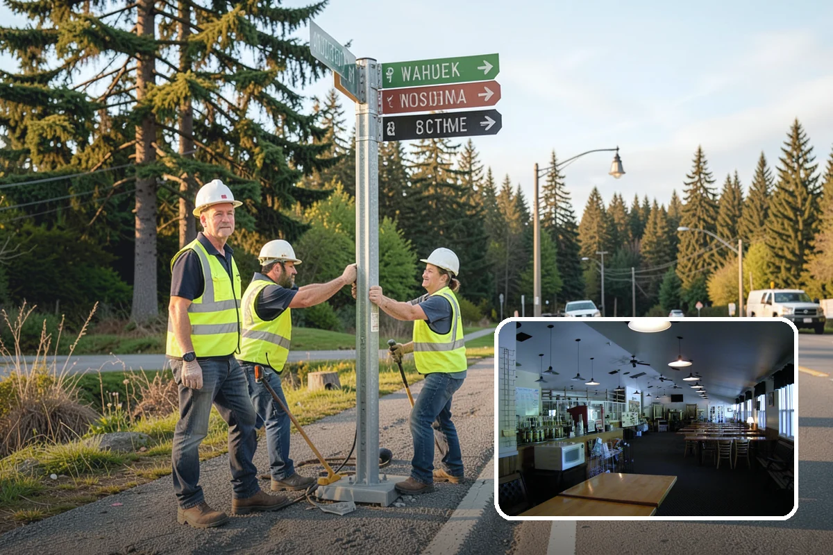 Pavement Legend Marking in Black Diamond, King County, WA - Reinforces lane use and regulations at the pavement level