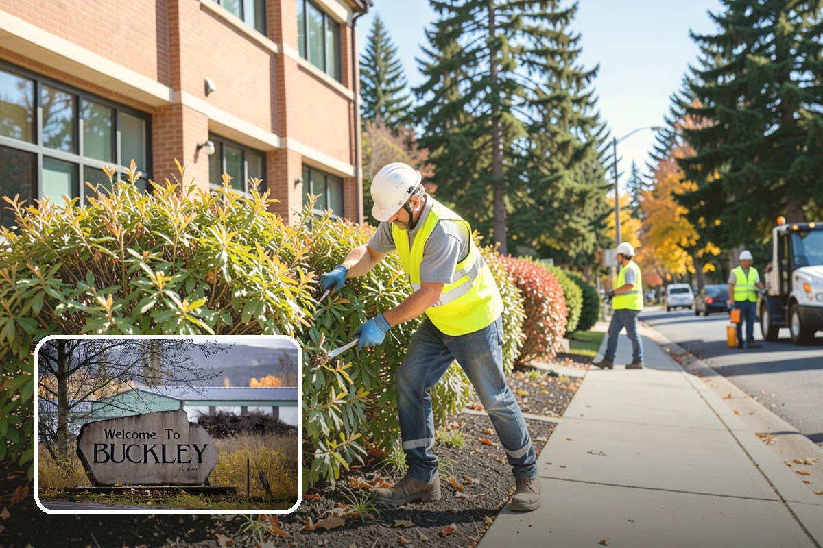 Pavement Legend Marking in Buckley, Pierce County, WA - Reinforces lane use and regulations at the pavement level