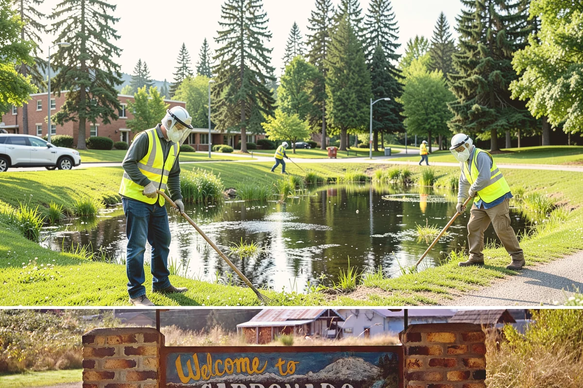 Pavement Legend Marking in Carbonado, Pierce County, WA - Legend application follows the same warm, dry seasonal window as other markings, concentrated from late spring into early fall.