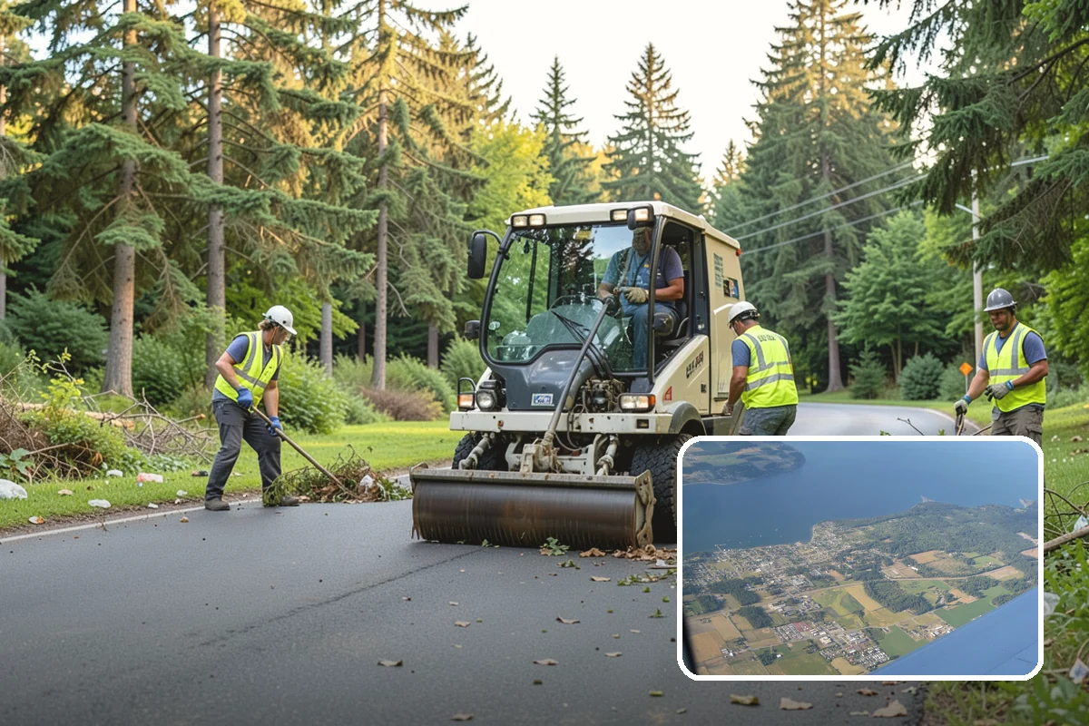 Pavement Legend Marking in Coupeville, Island County, WA - Reinforces lane use and regulations at the pavement level