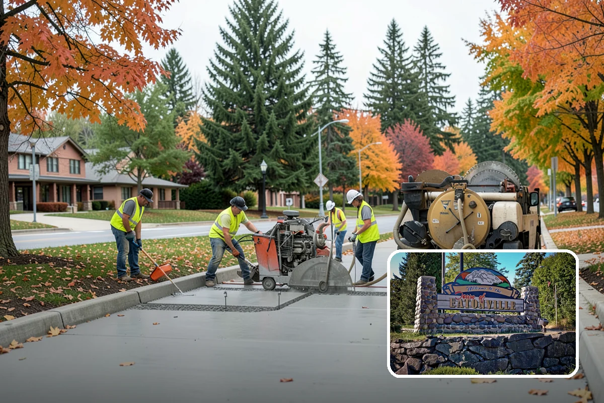 Pavement Legend Marking in Eatonville, Pierce County, WA - Reinforces lane use and regulations at the pavement level