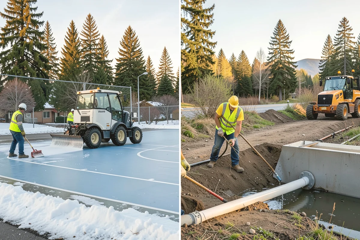 Pavement Legend Marking in Edgewood, Pierce County, WA - Confirm legend types, placement, and material with staff