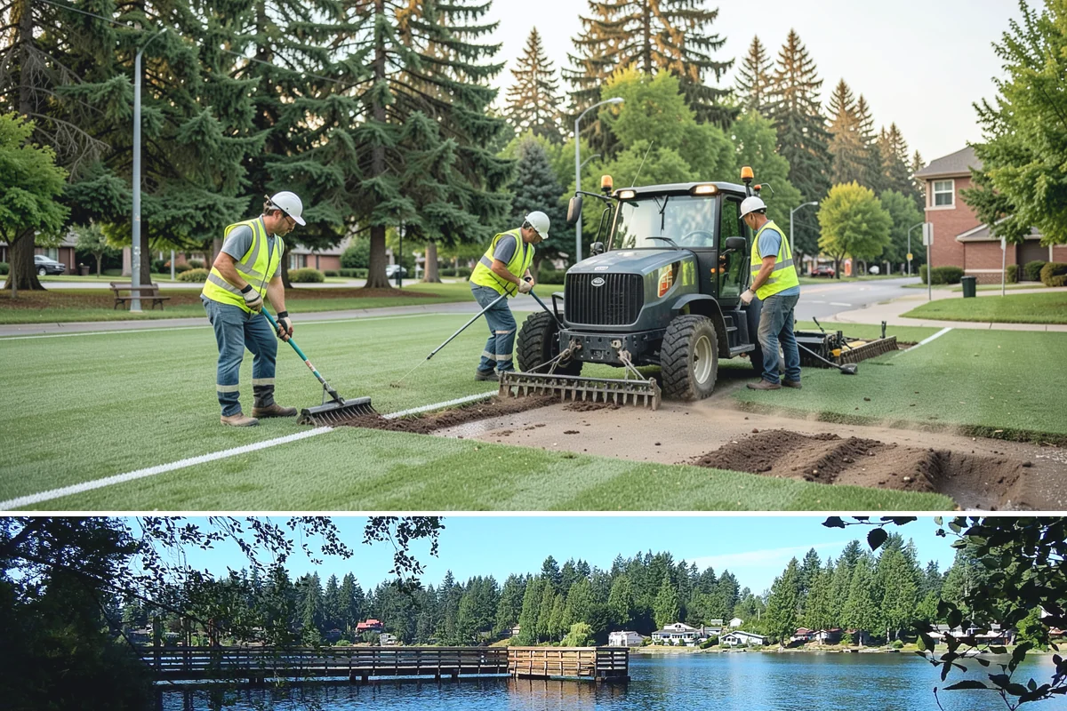 Pavement Legend Marking in Federal Way, King County, WA - Legend application follows the same warm, dry seasonal window as other markings, concentrated from late spring into early fall.