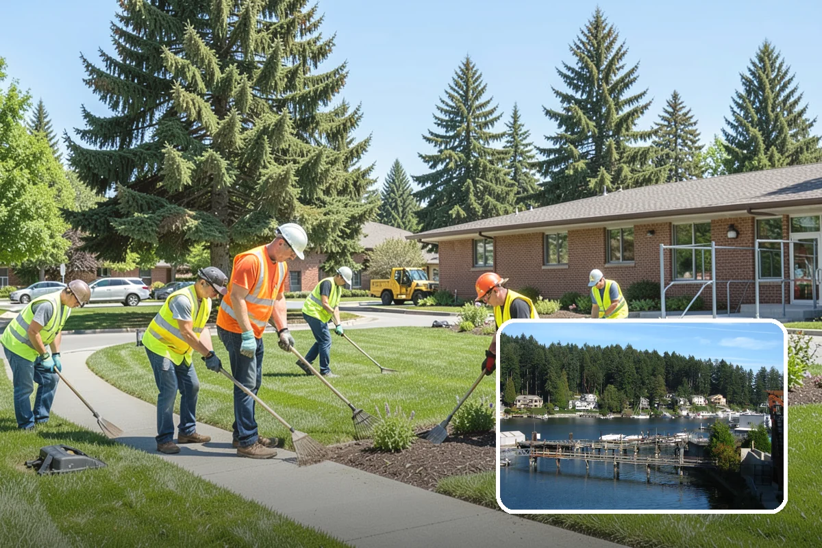 Pavement Legend Marking in Gig Harbor, Pierce County, WA - Reinforces lane use and regulations at the pavement level