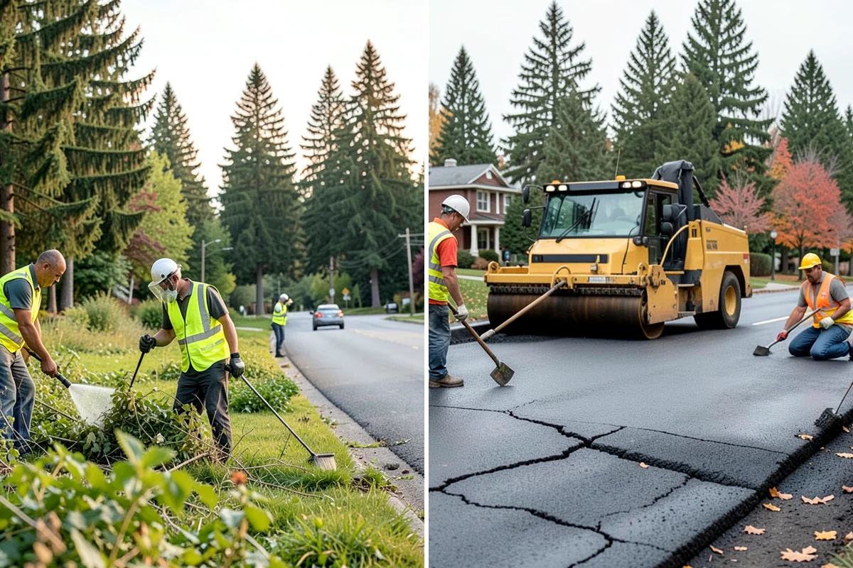 Pavement Legend Marking in Gig Harbor, Pierce County, WA - Confirm legend types, placement, and material with staff