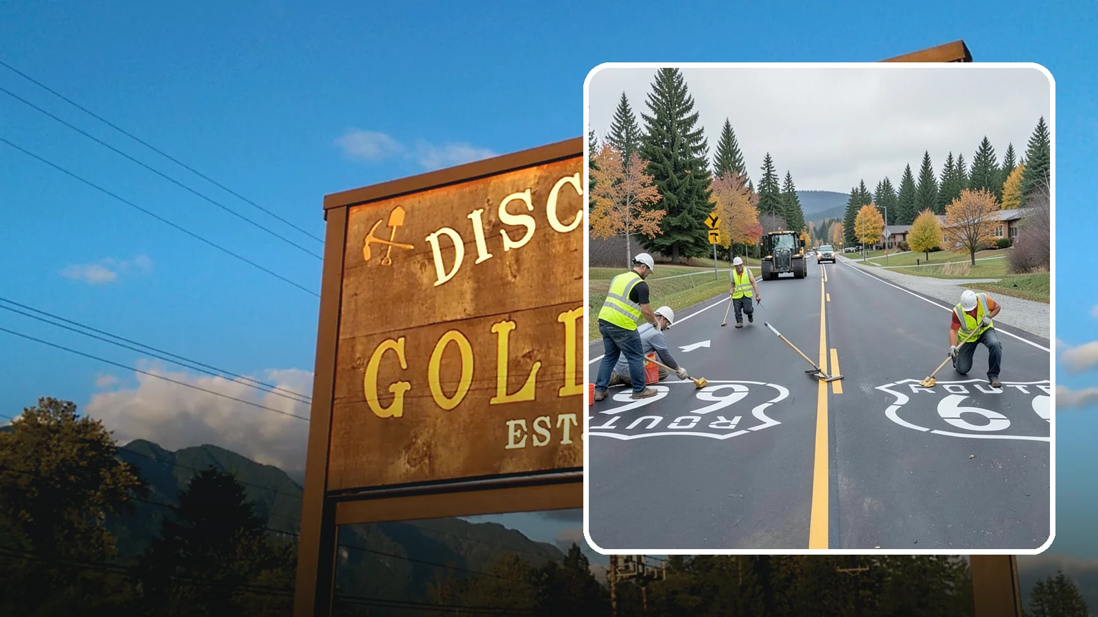 Pavement Legend Marking in Gold Bar, Snohomish County, WA - Layout and application of pavement legends, arrows, and symbols to guide traffic and reinforce roadway regulations.