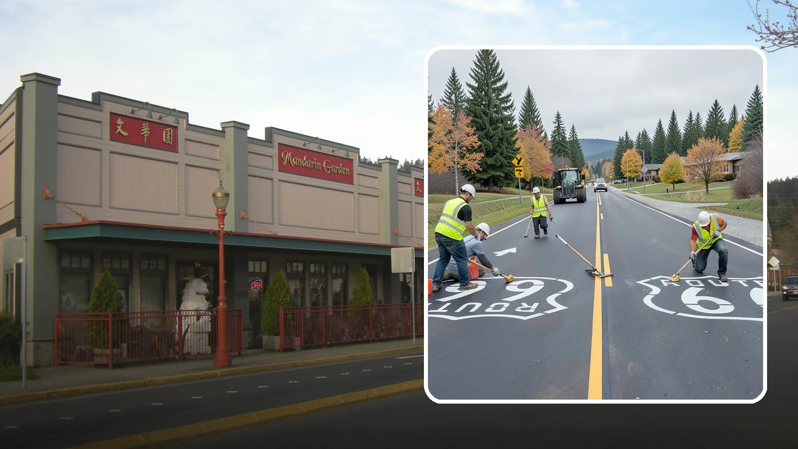 Pavement Legend Marking in Issaquah, King County, WA - Layout and application of pavement legends, arrows, and symbols to guide traffic and reinforce roadway regulations.