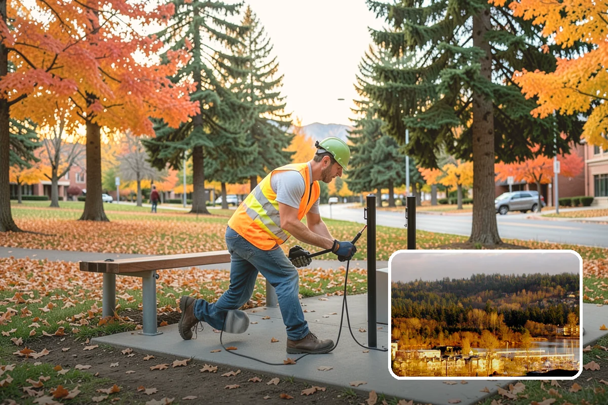 Pavement Legend Marking in Kenmore, King County, WA - Reinforces lane use and regulations at the pavement level