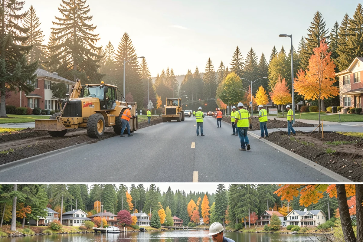 Pavement Legend Marking in La Conner, Skagit County, WA - Legend application follows the same warm, dry seasonal window as other markings, concentrated from late spring into early fall.