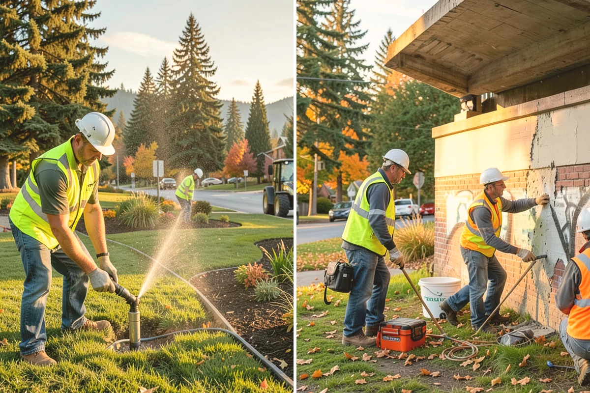 Pavement Legend Marking in Milton, King County, WA - Confirm legend types, placement, and material with staff