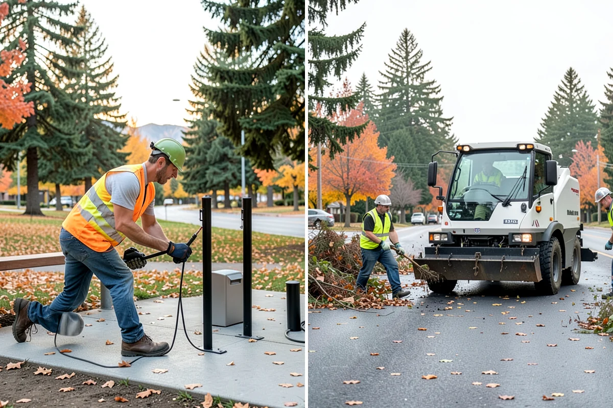 Pavement Legend Marking in Puyallup, Pierce County, WA - Confirm legend types, placement, and material with staff