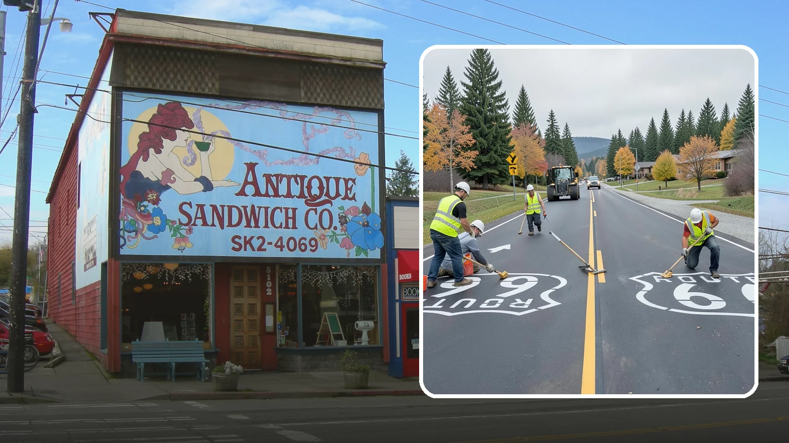 Pavement Legend Marking in Ruston, Pierce County, WA - Layout and application of pavement legends, arrows, and symbols to guide traffic and reinforce roadway regulations.