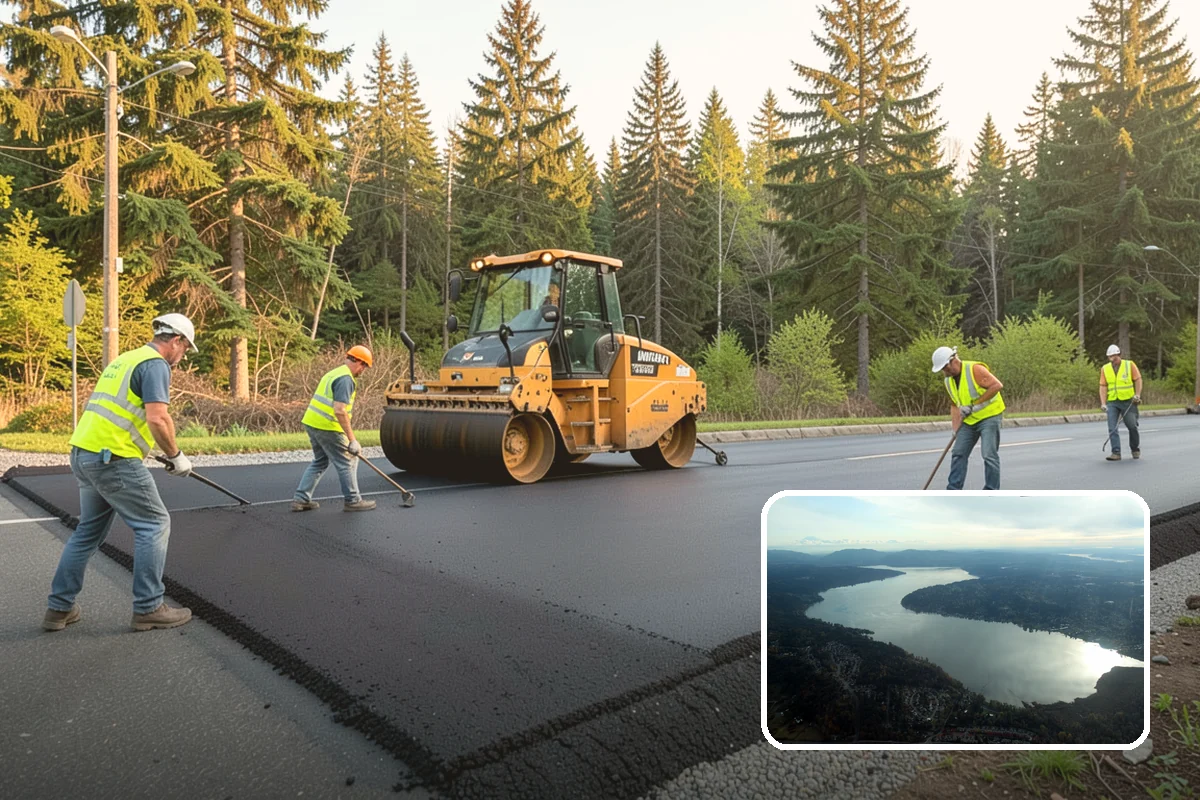 Pavement Legend Marking in Sammamish, King County, WA - Reinforces lane use and regulations at the pavement level