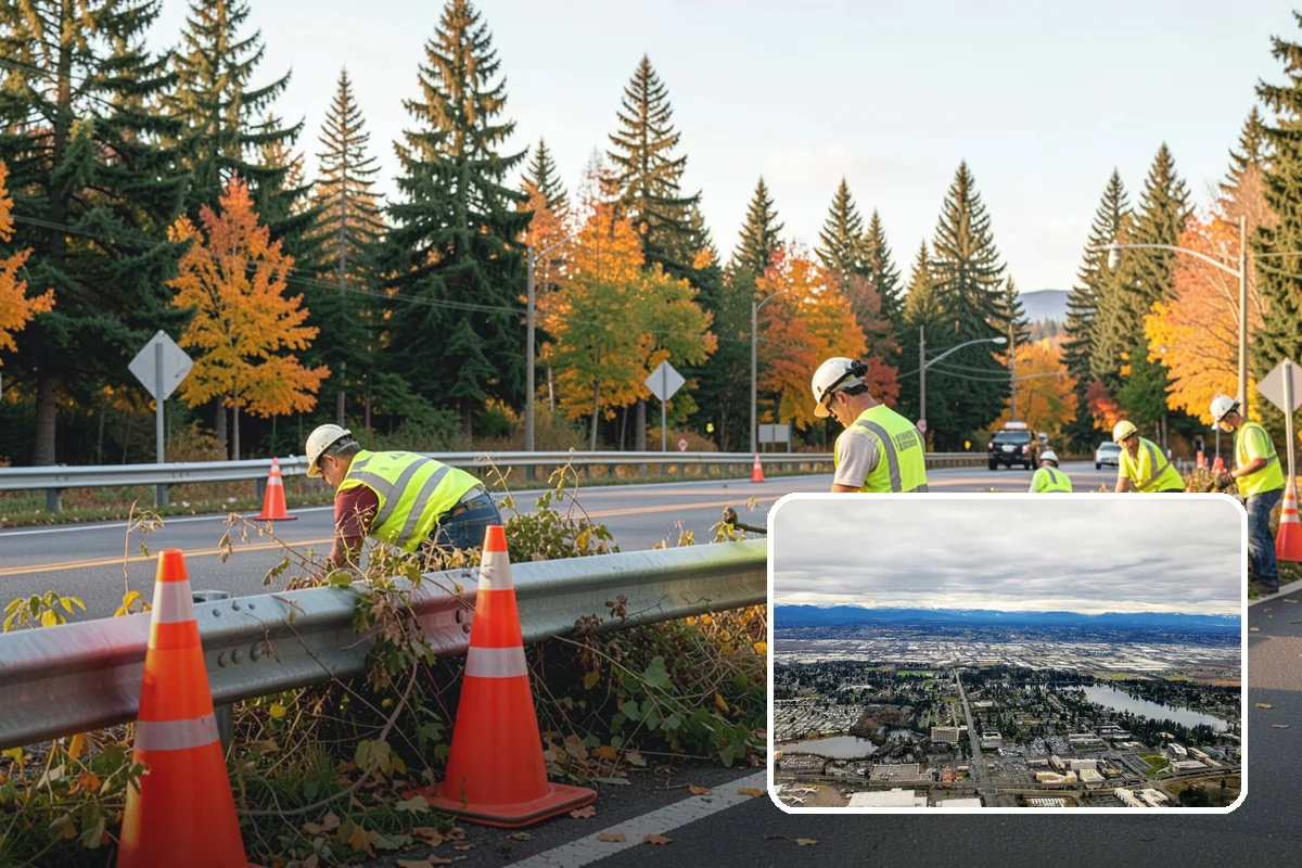 Pavement Legend Marking in SeaTac, King County, WA - Reinforces lane use and regulations at the pavement level