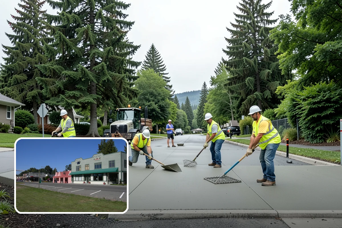 Pavement Legend Marking in Snoqualmie, King County, WA - Reinforces lane use and regulations at the pavement level