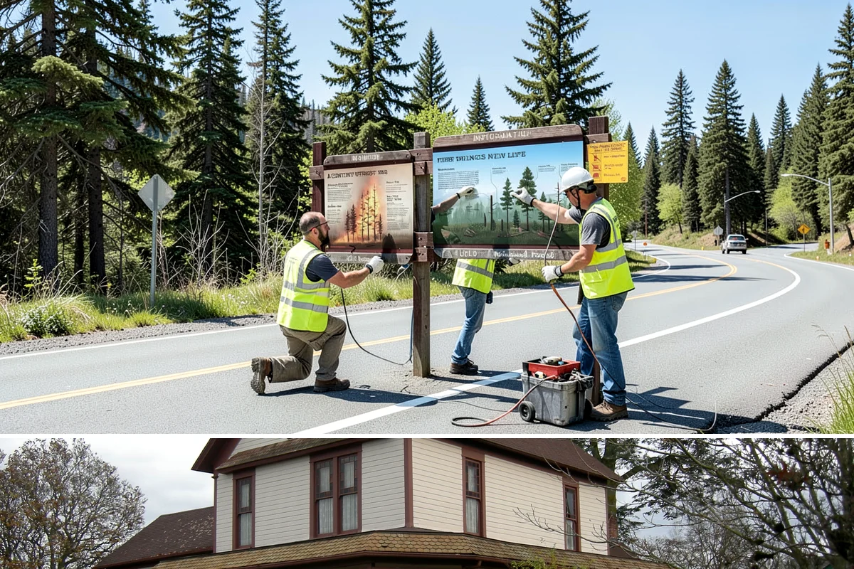 Pavement Legend Marking in Sumner, Pierce County, WA - Legend application follows the same warm, dry seasonal window as other markings, concentrated from late spring into early fall.