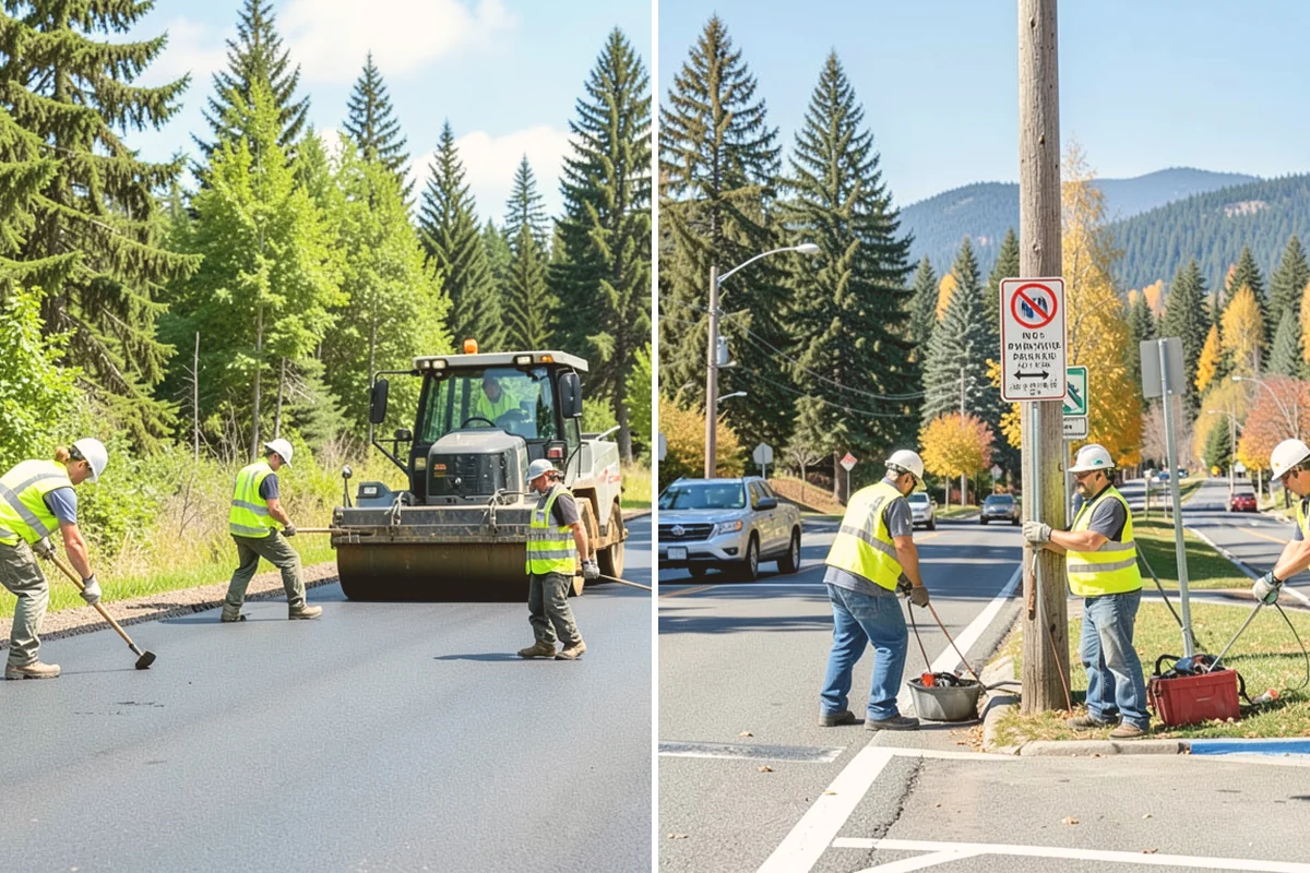 Pavement Marking in Algona, King County, WA - Verify layout against plans and existing markings