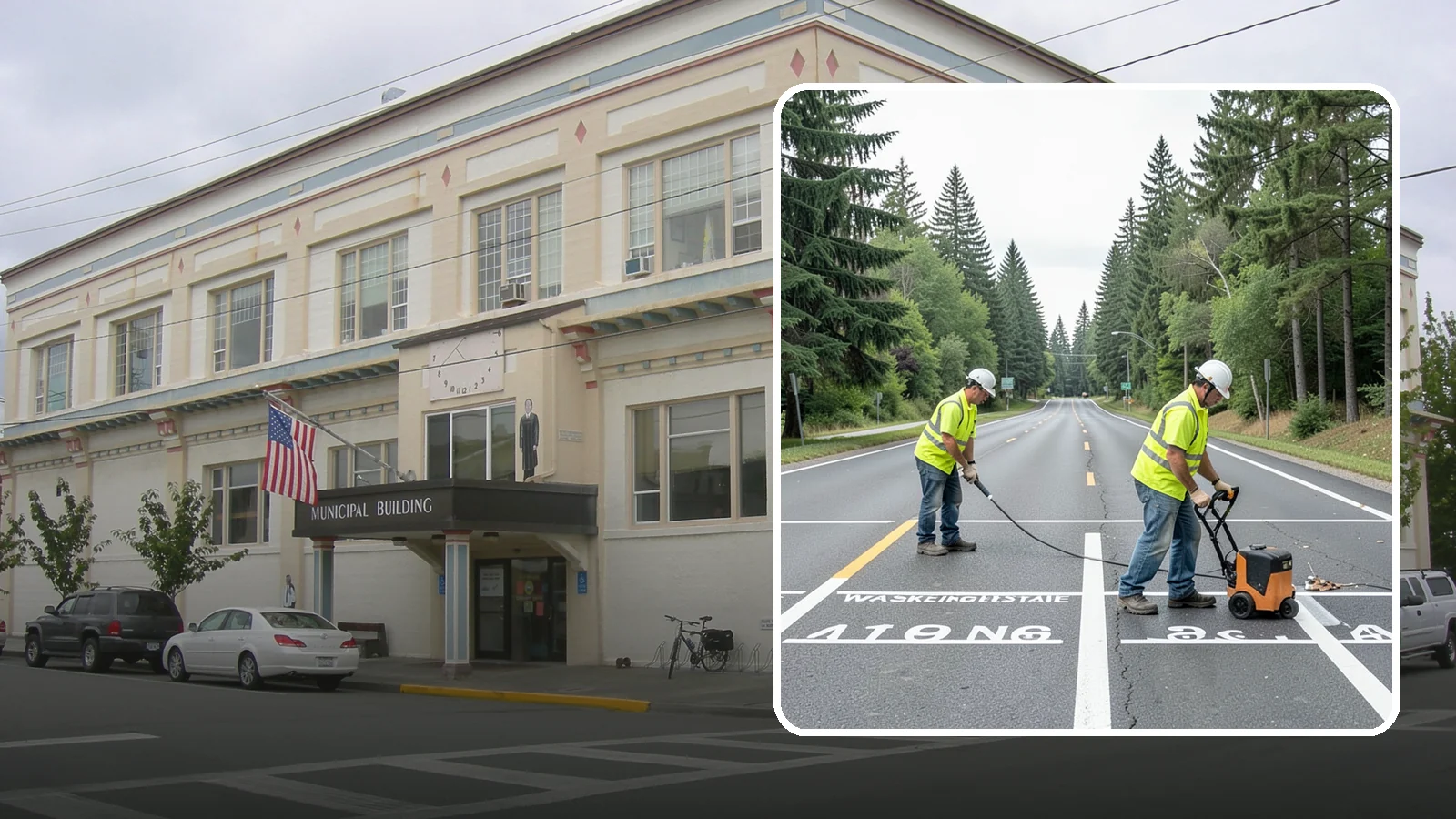 Pavement Marking in Anacortes, Skagit County, WA - Durable pavement markings restore lane lines, legends, and symbols to MUTCD standards on public roadways.