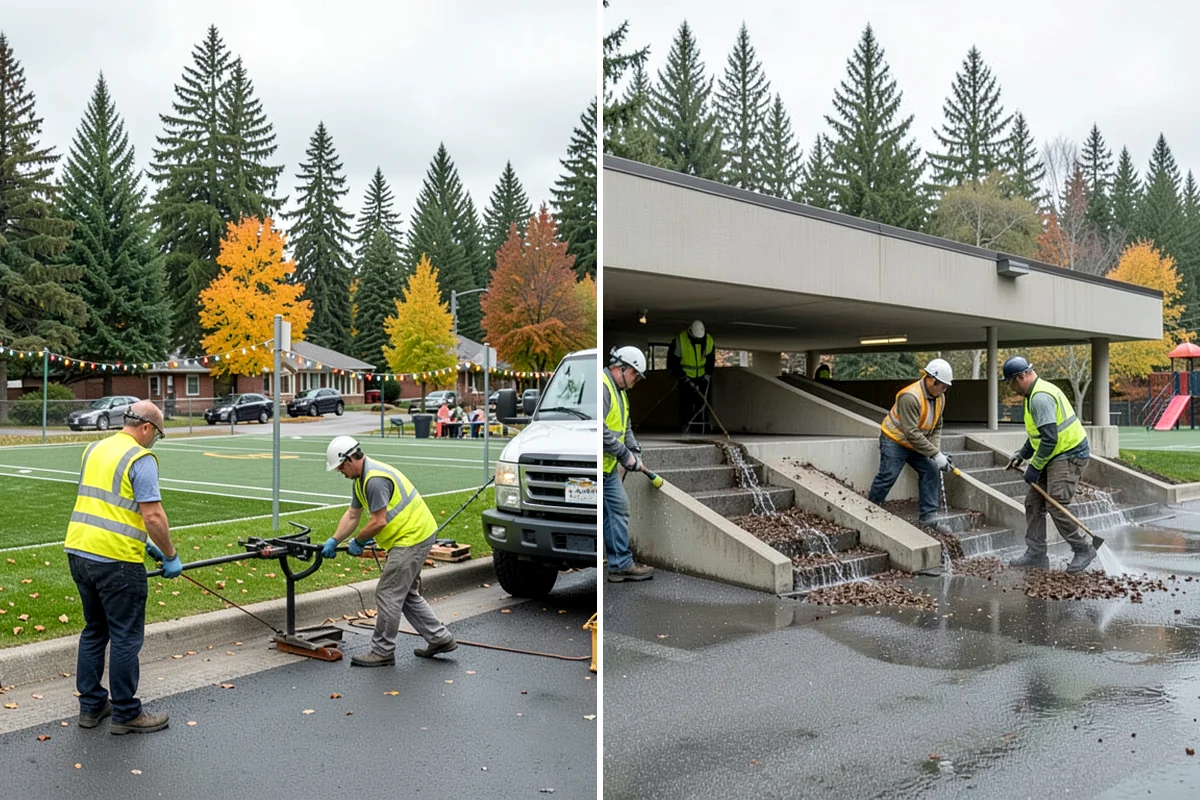 Pavement Marking in Clyde Hill, King County, WA - Verify layout against plans and existing markings
