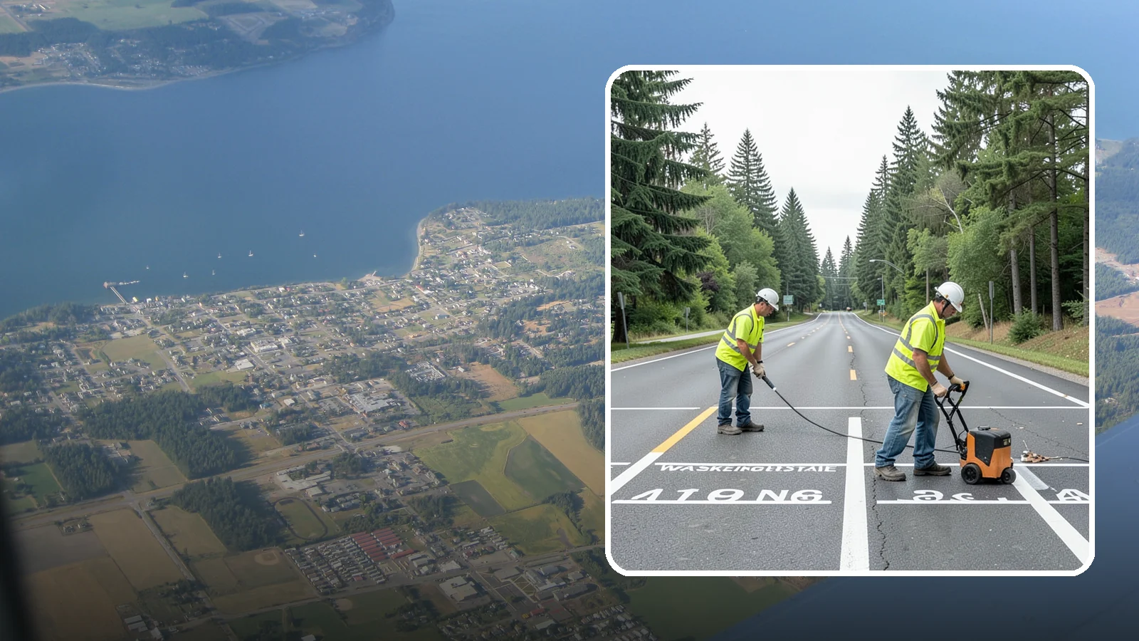 Pavement Marking in Coupeville, Island County, WA - Durable pavement markings restore lane lines, legends, and symbols to MUTCD standards on public roadways.