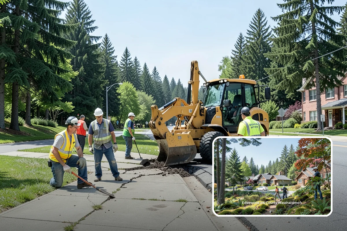 Pavement Marking in Edgewood, Pierce County, WA - Markings compliant with MUTCD and WSDOT standards
