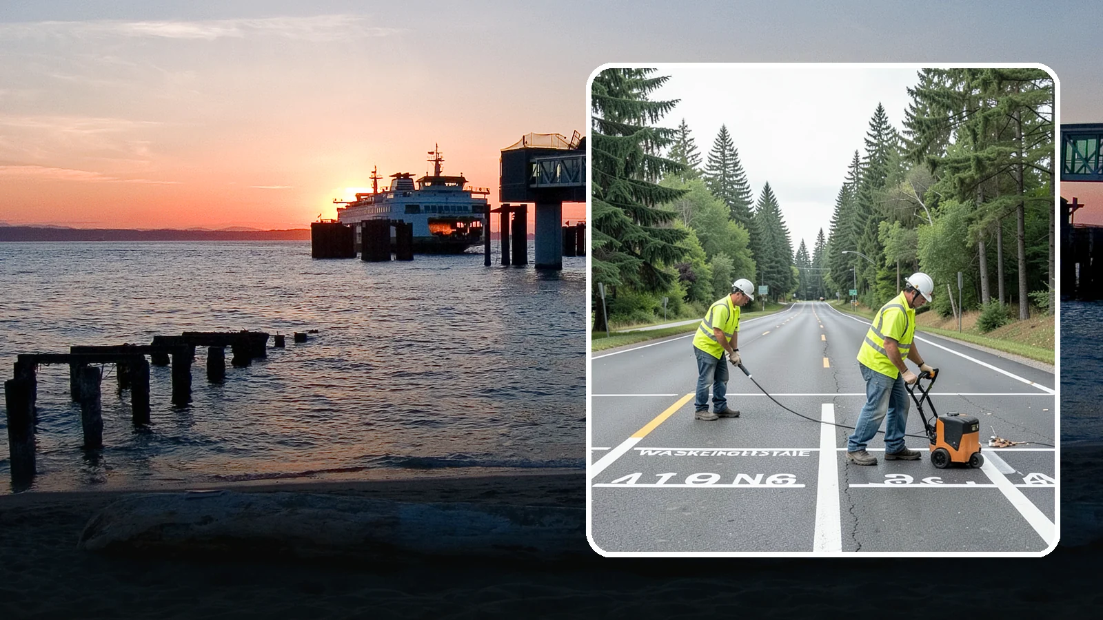 Pavement Marking in Edmonds, Snohomish County, WA - Durable pavement markings restore lane lines, legends, and symbols to MUTCD standards on public roadways.
