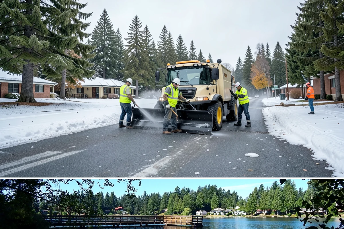 Pavement Marking in Federal Way, King County, WA - Application concentrates in the dry summer window when pavement temperatures and moisture levels allow proper bonding.