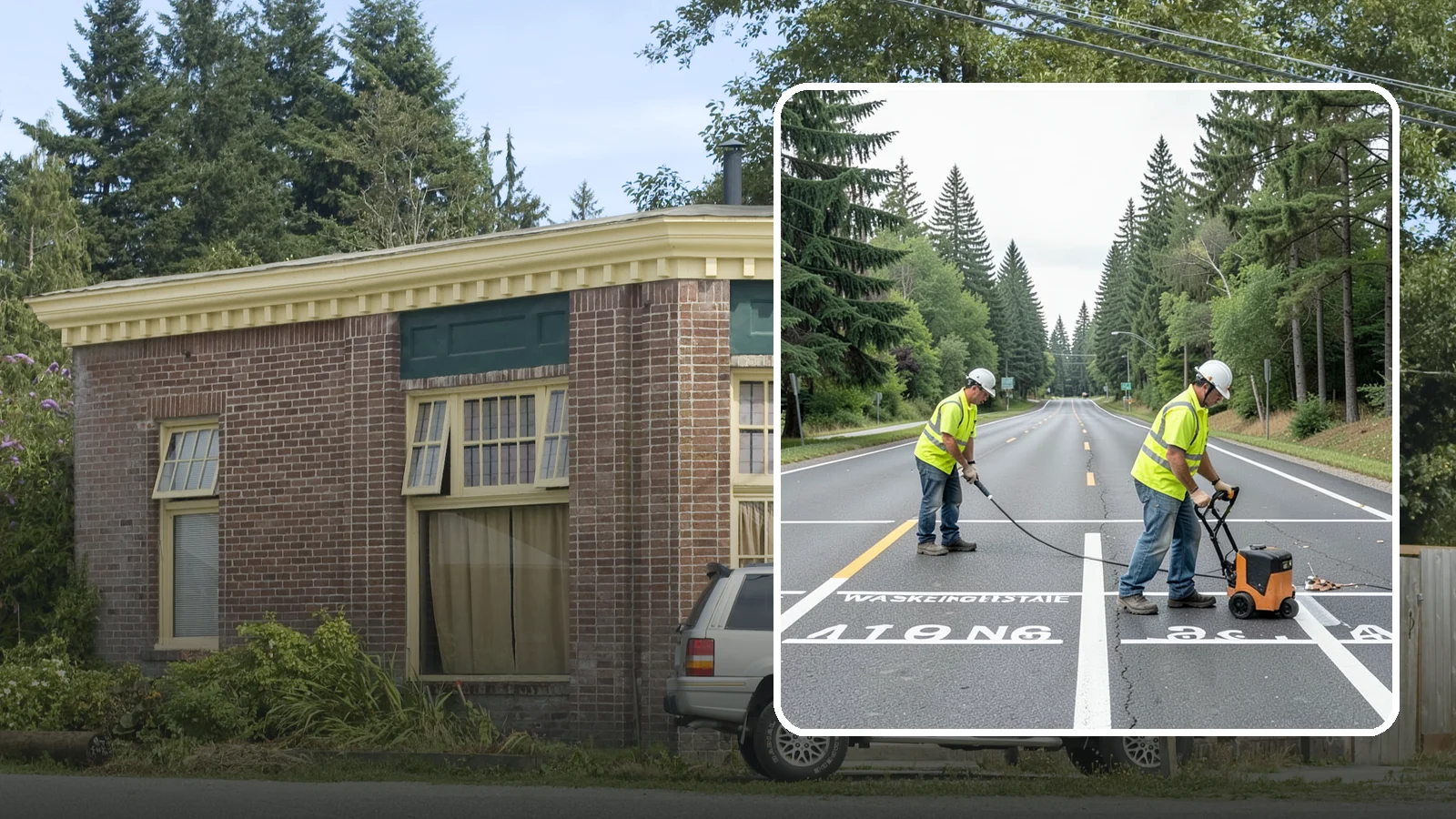 Pavement Marking in Hamilton, Skagit County, WA - Durable pavement markings restore lane lines, legends, and symbols to MUTCD standards on public roadways.